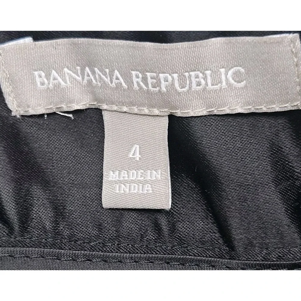 Banana Republic Womens Size 4 Pencil Skirt 1/4‎ Zipper Black Brown Cotton